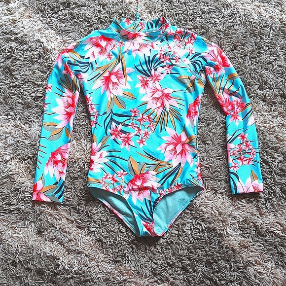 Billabong Girls Core Mock Neck Swimsuit - Picture 1 of 10